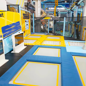 Parco giochi al coperto Jumping Park attrezzatura da parco trampolino commerciale con Air Coaster, buca di schiuma, campo Ninja, piscina con palline - Product Image 2