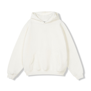 Otoño e invierno 350GSM Sudadera con capucha en blanco para hombre Color sólido Tela de lana gruesa Sudadera con capucha de gran tamaño Sin cuerda - Product Image 3