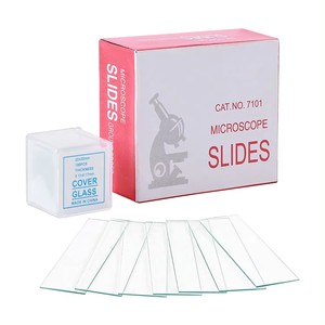 Portaobjetos de microscopio de vidrio 7109 de alta calidad, bordes cortados esmerilados un extremo en un lado, cuchillas de microscopio de vidrio de laboratorio 45 y esquina 90 - Product Image 1