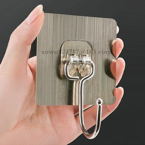 Factory Direct Drawing Large <strong>Hooks</strong> Non-Marking Stainless Steel Large <strong>Hooks</strong> Punch-Free Strong Adhesive Metal Coat <strong>Hooks</strong> - Product Image 2