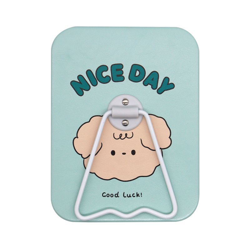 square mirror-light blue curly-coated dog