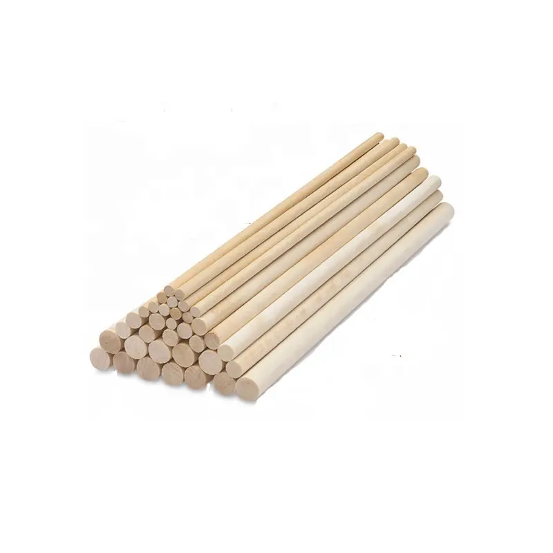 Natural Wooden Dowel Rod, Unfinished Solid Pine Round Wood Craft Sticks