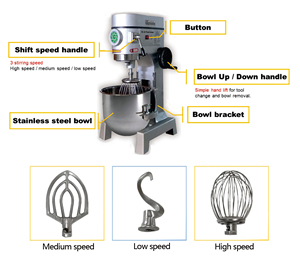 Malzemeler verimli karıştırma için pişirme ve pasta temel mutfak aracı için hamur karıştırıcı - Product Image 3