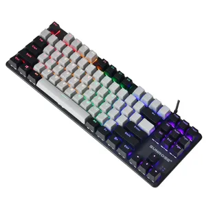 Gaming Mechanical <strong>Keyboard</strong> <strong>Multimedia</strong> 87 Keys LED RGB Backlit PC Gamers Wired <strong>Computer</strong> <strong>Keyboard</strong> - Product Image 1