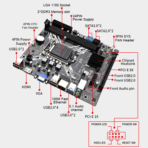 最大16GBのデュアルチャネルDDR3を備えたH81GLGA 1150マザーボードは、Intel i3/ i5/ i7 CPUおよびUSB 3.0 SATA3.0をサポートします - Product Image 3