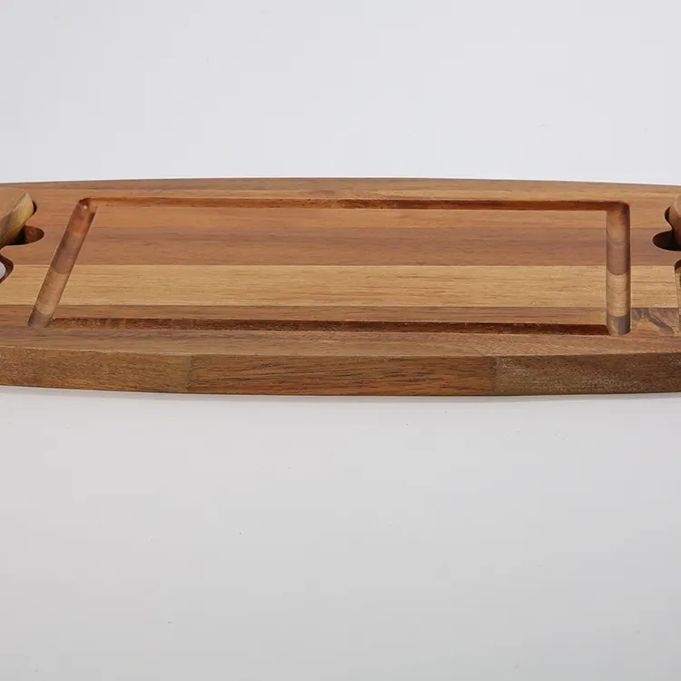 Acacia Wooden Cheese Board and Knife Set Charcuterie cheese plate for Cheese