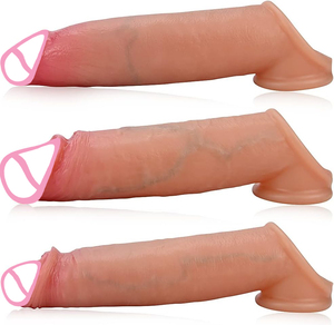 סימולציה בגודל גדול מעובה הסיפון כפול סיליקון סיליקון נוזלי דילדו שרוול הפין לגברים - Product Image 1