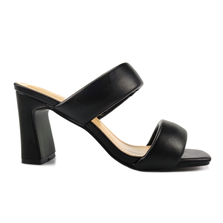 Últimas Mulheres Elegantes Chinelos Populares Médio Chunky Square High Heels Moda Sandálias