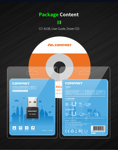 COMFAST CF-813B Không Dây <span class=keywords><strong>Realtek</strong></span> 8821CU Máy Tính Để Bàn USB 600M Blue Răng & WiFi 2 Trong 1 Thẻ Lan Không Dây - Product Image 5
