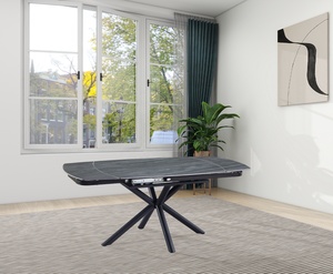 大师设计豪华现代餐桌椅套装餐厅家具12座带旋转延伸功能 - Product Image 1