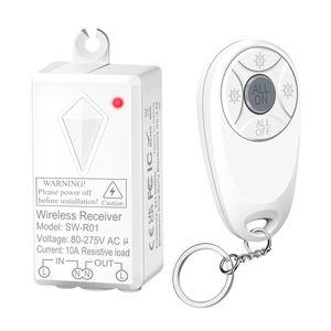 Interruttori di controllo remoto con codice di apprendimento da 433 MHz con telecomando da 300 piedi con ricevitore da 10A per illuminazione domestica - Product Image 1