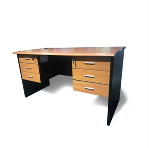Wooden <strong>Computer</strong> Desk with <strong>Three</strong> Drawers - Compact and Minimalist Office Desk <strong>for</strong> Reception Use - Product Image 3