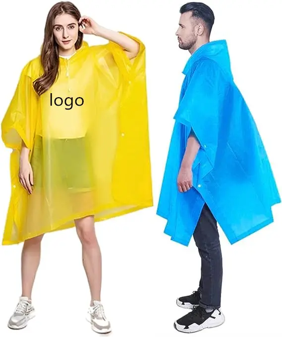 BSCI factory peva eva hooded rain poncho raincoat customized logo available