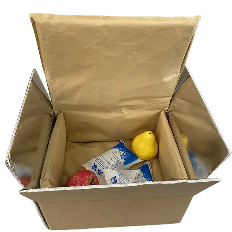 Bujes aislados personalizados Materiales de aislamiento térmico de 72 horas en embalaje de papel Kraft reciclable