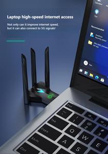 Drive Free 1300M Enhanced 5G Dual Band Ac 600 Mbps USB <strong>Computer</strong> Wifi Receiver <strong>Network</strong> Transmitter <strong>Wireless</strong> <strong>Network</strong> Card - Product Image 4