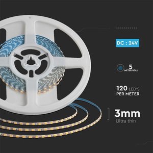 24v אולטרה רזה <span class=keywords><strong>led</strong></span> פסים ssmd 2835 <span class=keywords><strong>120</strong></span> הוביל כפול pcb 3 מ "מ 4000k 8 w/m לבן חם ip67 rgb