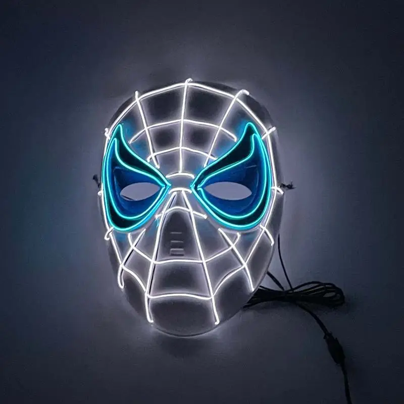 Halloween Costumes Led Luminous Plastic Spider-Man Máscara Homem De Ferro Capitão América Marvel Partido Prop Máscaras