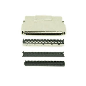 焊接型1.27毫米节距两排MDR 100引脚公SCSI 100引脚电缆连接器，带弹簧闩锁和金属盖 - Product Image 4
