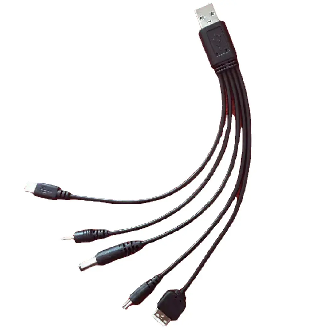 Spot kabel data satu hingga lima USB multifungsi ponsel Senter surya kabel cocok