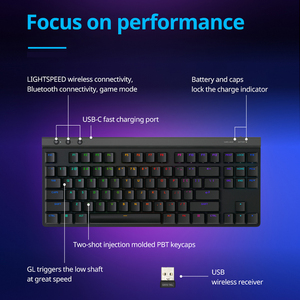 Logitech G515 TKL con cable inalámbrico Bluetooth Tri-mode Teclado mecánico para juegos GHUB Programación Pastilla completa Personalización RGB - Product Image 6