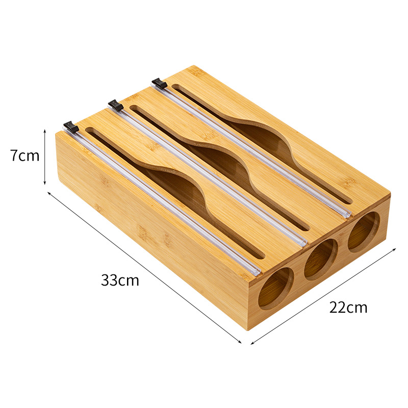 Bamboo three-compartment design, 33.3*22*7cm