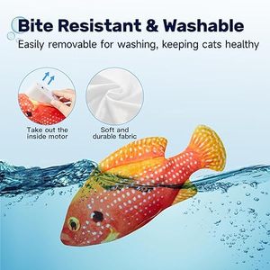 Juguete interactivo Floppy Fish Cat con Catnip y Silvervine Kitten Kicker Ejercicio Masticar Juguete - Product Image 2
