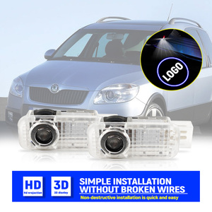 Araba iç LED karşılama kapı ışığı SKODA Octavia Fabia Roomster led araba logosu projektör ışık otomatik aydınlatma sistemleri - Product Image 6