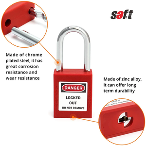 Không dẫn điện Loto 38mm an toàn thép Ổ khóa ổ khóa saft an toàn ổ khóa Nylon khóa móc - Product Image 5