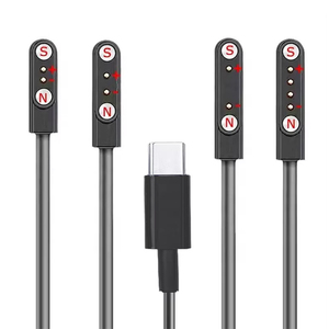 Akıllı saat 1A/2A PVC kılıflı USB ile uyumlu şarj kablosu 2.84mm 4.0mm 7.62mm 2-pin manyetik şarj kablosu - Product Image 1