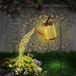 Güneş enerjili sulama kovası bahçe lambası kanca bahis açık su geçirmez dekoratif fener dize lambası veranda Yard yolu aydınlatma - Product Image 1