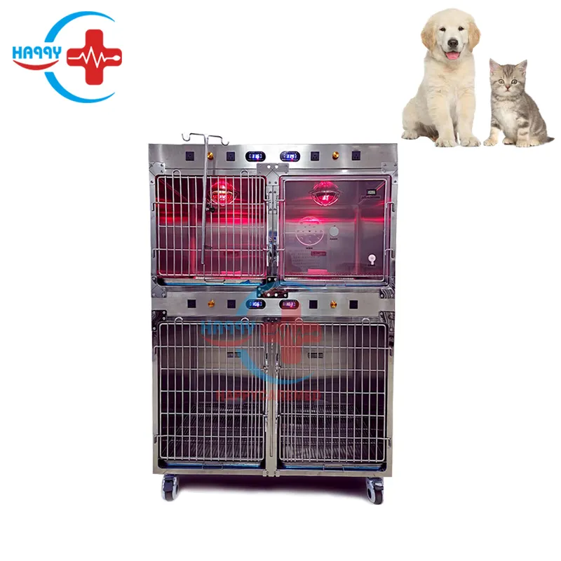 Hc-r052e pet kafesleri köpek kedi veteriner paslanmaz çelik pet terapi kafesi