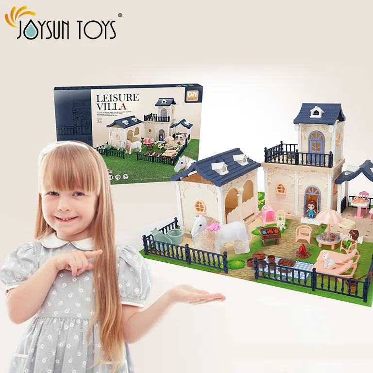 Mini Casa de muñecas en miniatura con jardín para niños, Kit de muebles de Casa, juguetes para niños, regalo de cumpleaños, Casa de muñecas diy