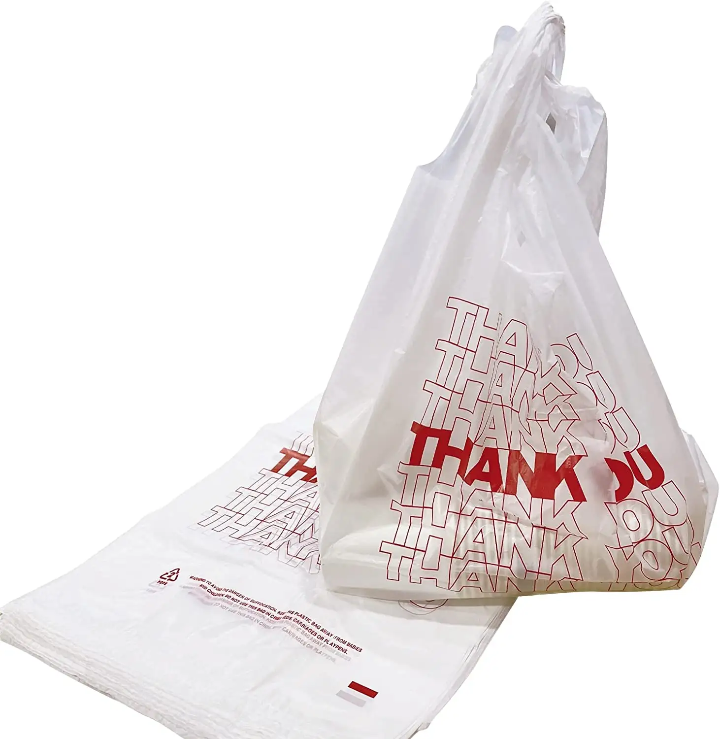 Tasche Custom Carry Out Danke Kunststoff T-Shirt Einkaufstasche T-Shirt Polyethylen Tasche In loser Schüttung