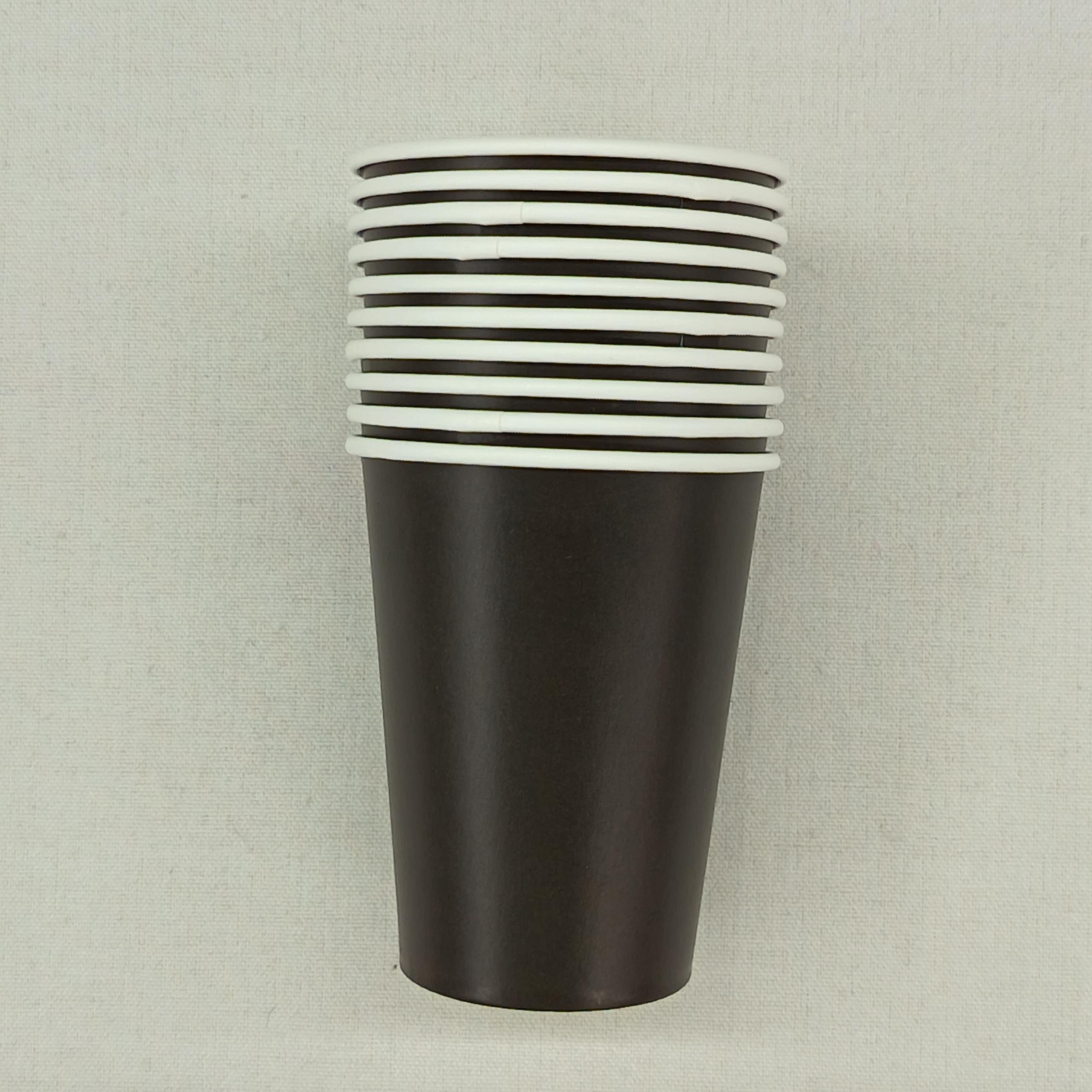 vaso de papel negro de 9 oz * 10 piezas