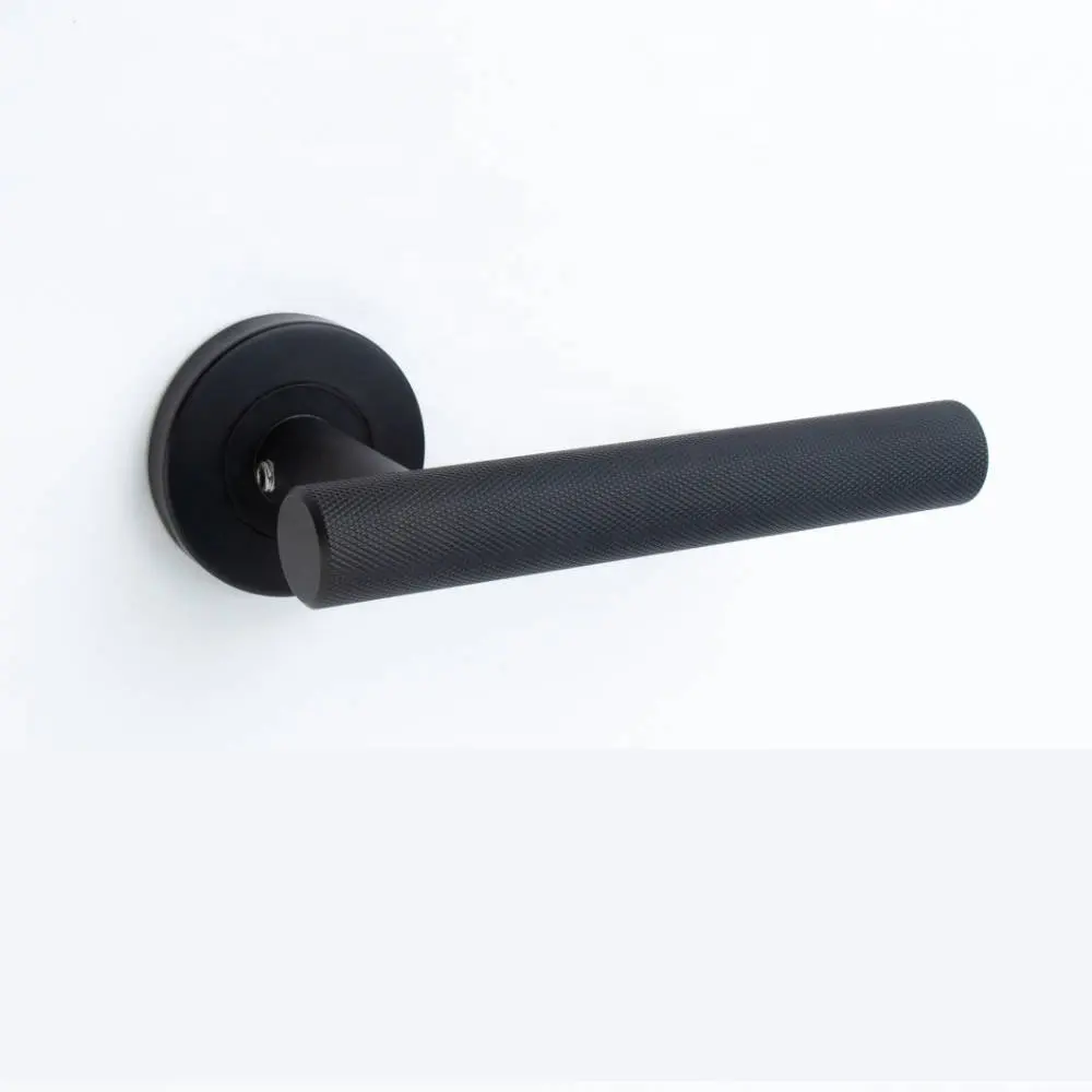 OEM Competitive Price Black Interior Door Handle Manufacturer Cylinder Zinc Alloy Round Us Standard Passage Door Handle