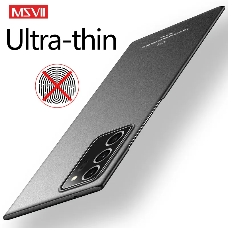 Samsung Note 20 Ultra 10 Plus 9 8 Note20 Note10バックカバーMSVIPC用超薄型マット指紋防止ハードフォンケースカバー