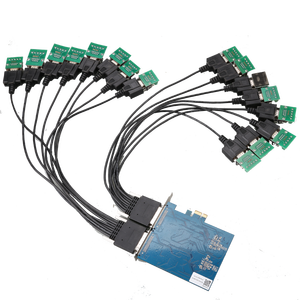 <strong>PCI</strong> Express PCIe Serial Card 16 X DB9 RS232 Ports Adapter Multiport RS485 RS422 PCIe1X to 16 Port RS232/422/485 Controller Car - Product Image 2