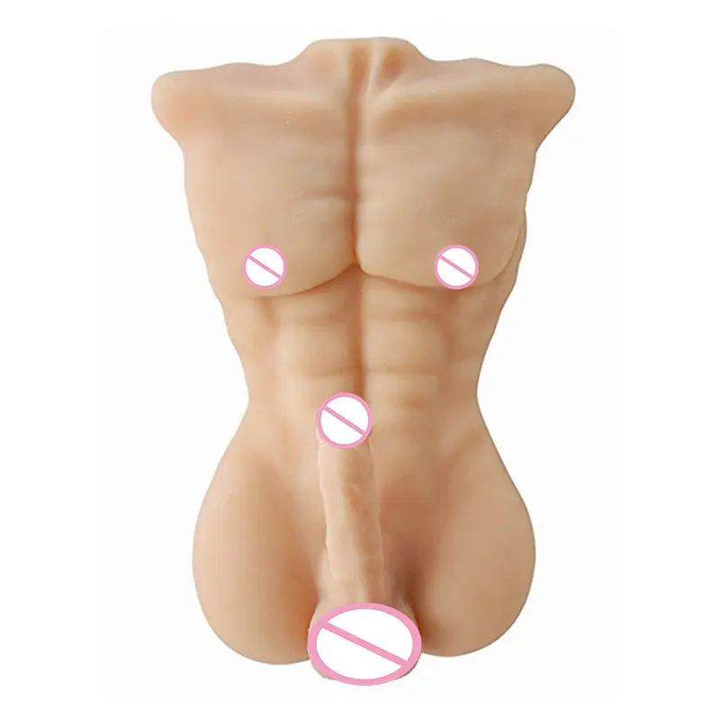 ألعاب جنسية للاستمناء للسيدات دمية نصف جسم ذكر عضلي دمية حب على شكل جسم مشابه للحقيقة دمية جنسية مع قضيب اصطناعي