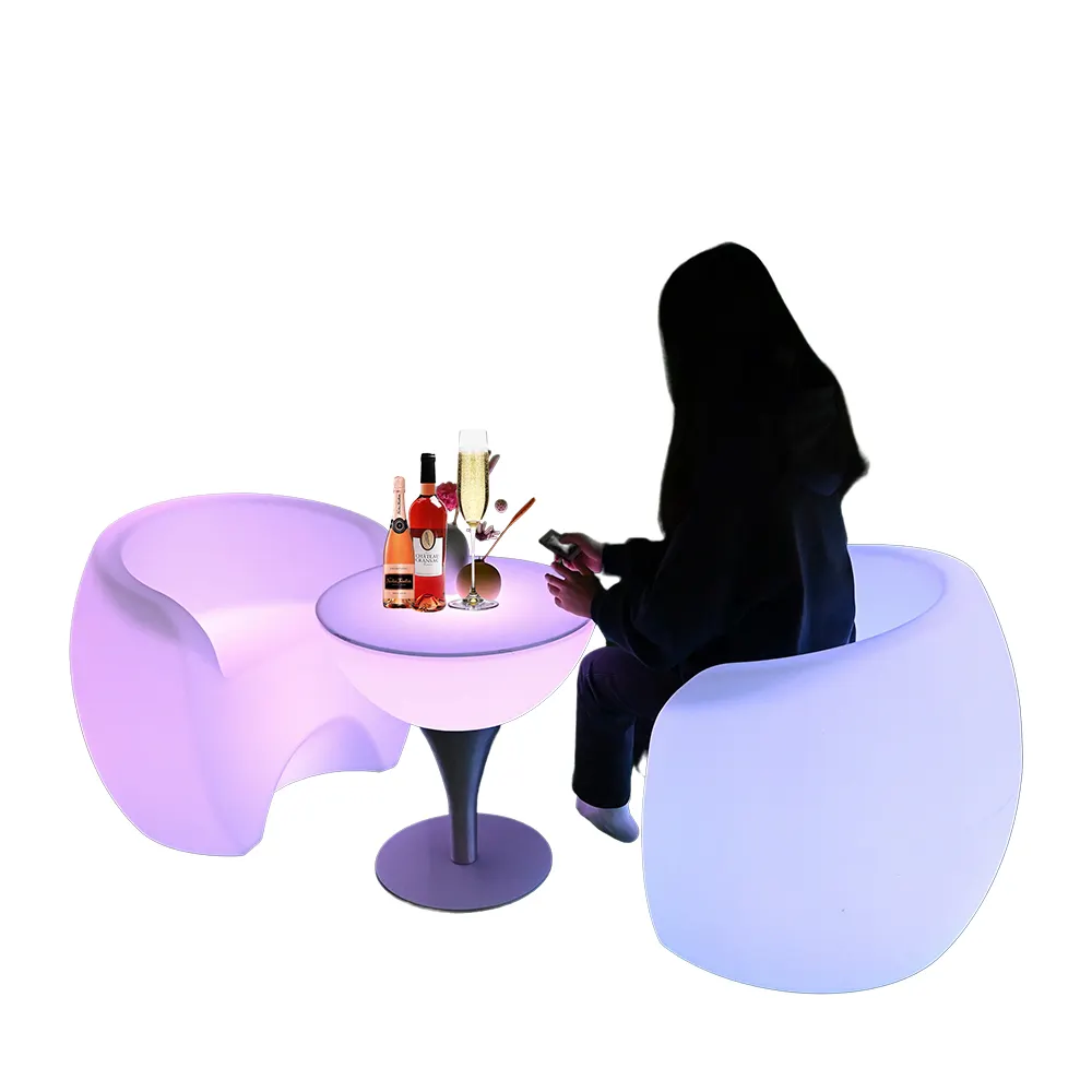 Новый 16-цветный меняющий СВЕТОДИОДНЫЙ стул, диван, круглый пластиковый барный стол для коммерческого использования для отелей, супермаркетов, домашних баров