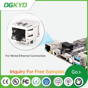 Cat5/Cat5e 10-PIN Cat6ขั้วต่อโมดูลาร์โลหะหุ้มฉนวนแจ็คทันสมัยพร้อมหม้อแปลง RJ45ขั้วต่ออีเทอร์เน็ต PCB - Product Image 3