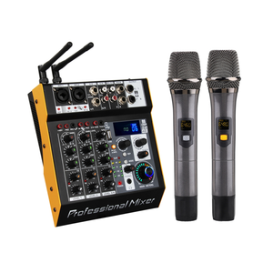 Professional 4-channel Mixing Console with One to Two Wireless <strong>Microphones</strong> and Power Amplifier, 99 Types of DSP Bluetooth Mixer - Product Image 1