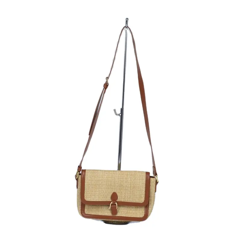 New Style Four Seasons Straw Paper Tote Bag with PU Handle PP Woven Bag Making Machine for Womens