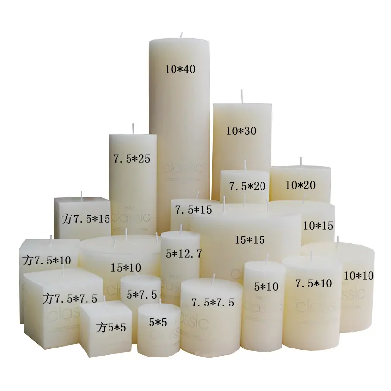 Produttore di candele Bougie bianco decorativo grande candela preghiera cera alta pilastro candele