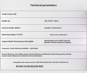 Radiolink R6F V4 เครื่องรับไฟฟ้าแรงสูงหกช่อง RC4GS/RC6GS V3 รถรุ่นเรือรุ่น - Product Image 6