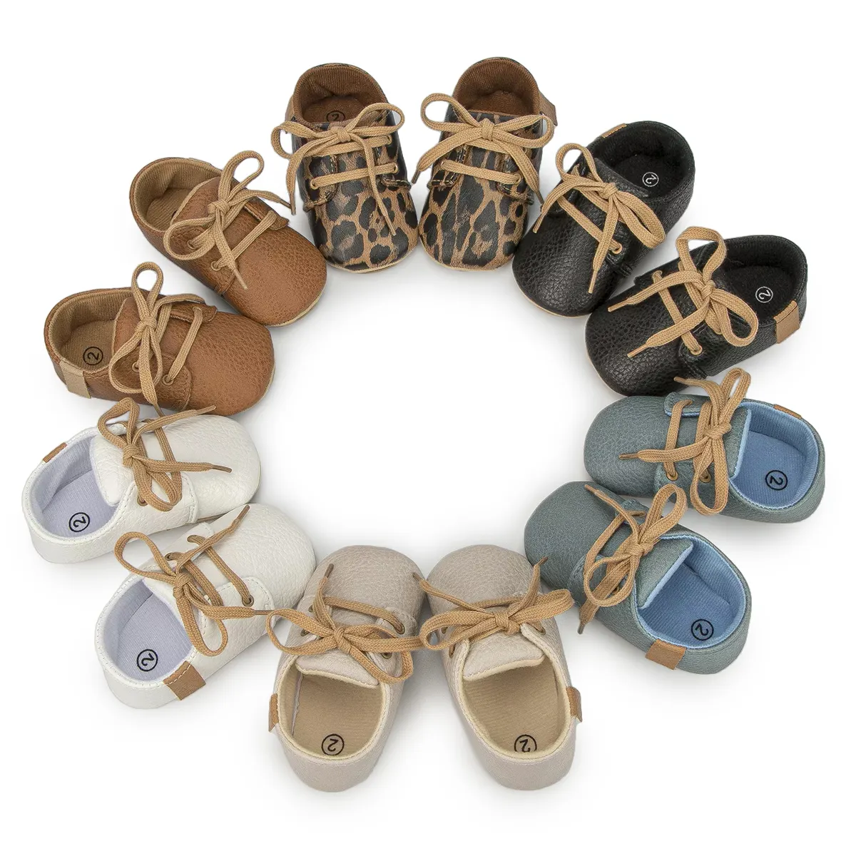 Scarpe mocassini per neonati di alta qualità colorate in pelle sintetica molle antiscivolo suola morbida scarpe elastiche da passeggio per neonati