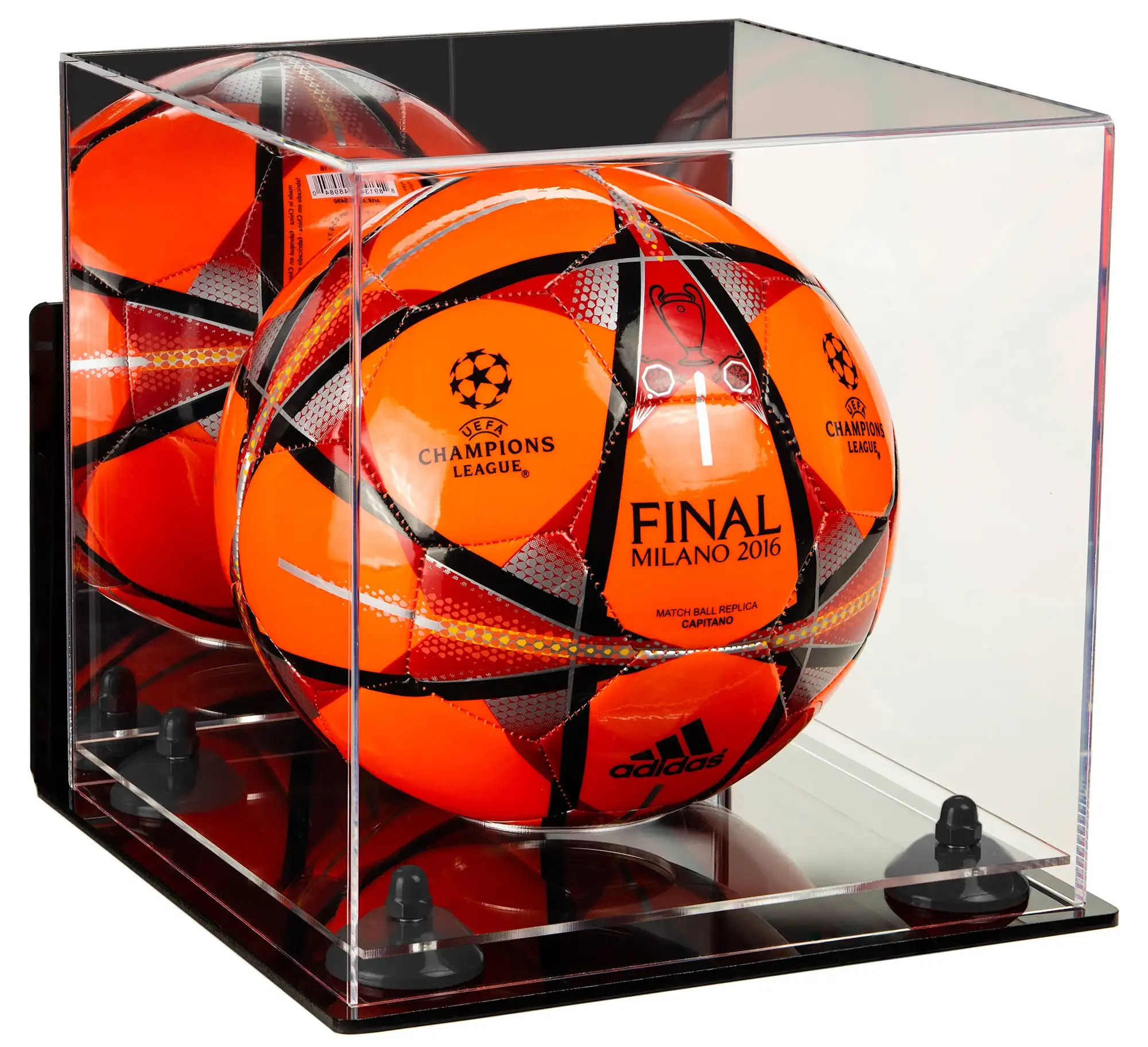 दीवार माउंट ऐक्रेलिक फुटबॉल गेंदें एकत्र करने योग्य प्रदर्शन केस मिरर बैक यादगार फुटबॉल धारक बॉक्स