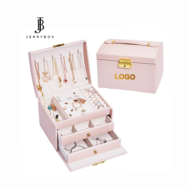 Caja joyeros con espejo caja organizadora de joyas cajas para guardar joyas