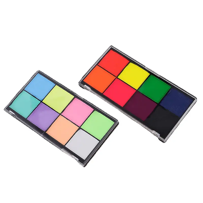 Vernice per viso Color UV al Neon a marchio privato con funzione di acqua Aqua cosmetica eyeliner Make Up Palette