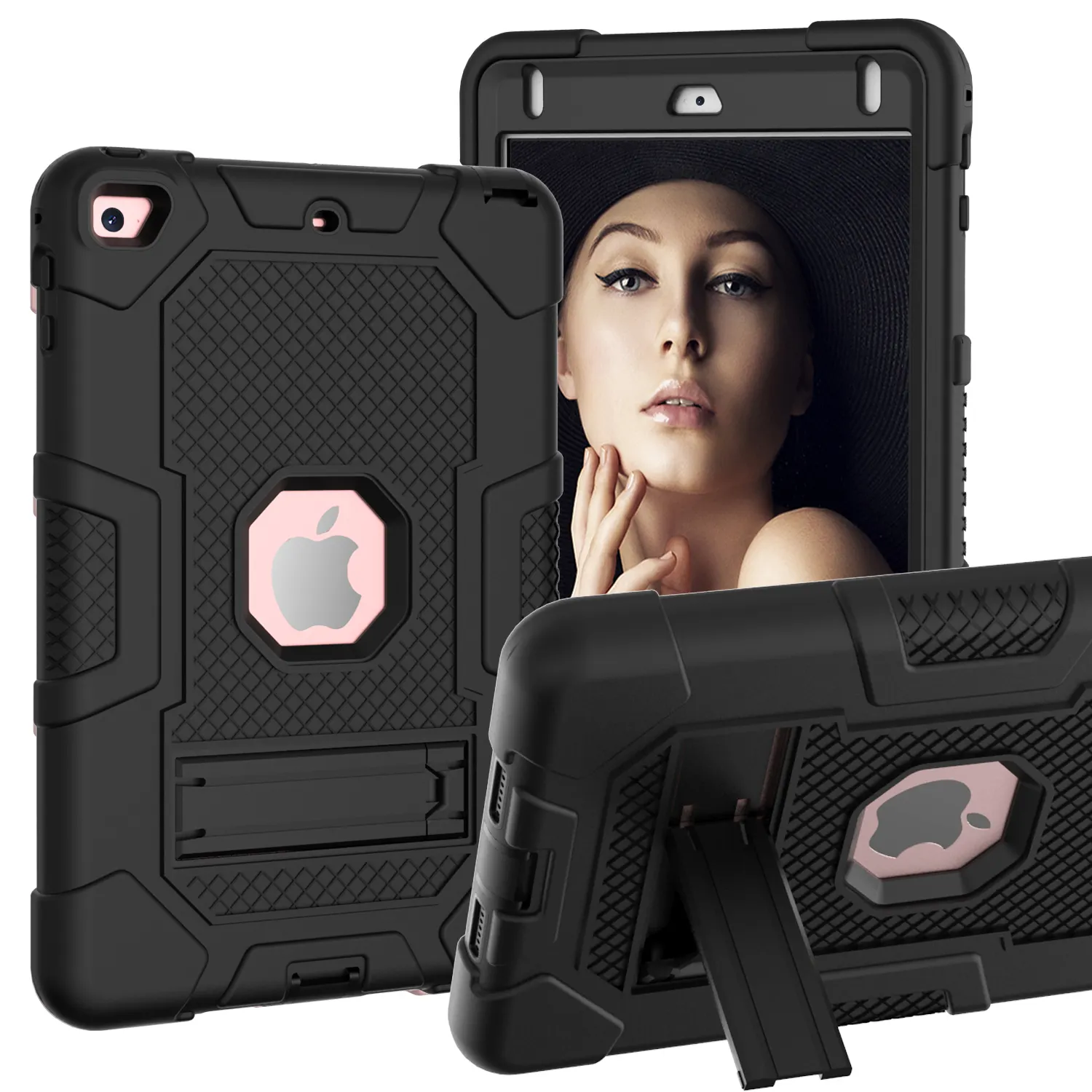 Heavy Duty Case untuk iPad Mini 7.9 Inci 4/ 5 4th Gen / 5th Gen Kasar Sulit Armor Defender Shockproof Kickstand Tablet Cover