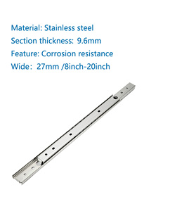 10mm de espesor 2 rieles deslizantes rectos de una sola capa 27mm de ancho Mini teclado de acero rodamiento de guía rodamiento de bolas diapositivas del cajón - Product Image 6